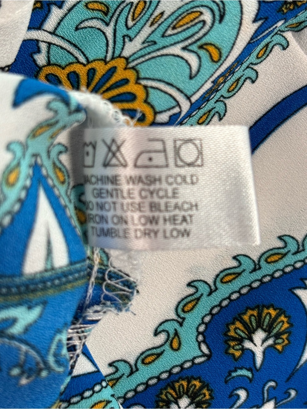 Violet + Claire 2X Blue Paisley Boho Tunic Blouse Plus Size Top - Picture 6 of 7